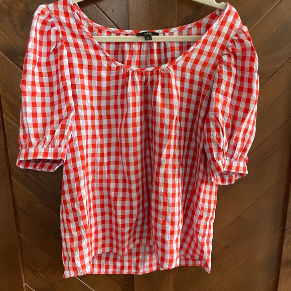 J Crew Greta Too in Red Gingham. M. NWOT - Picture 4 of 4